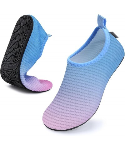 Womens and Mens Kids Water Shoes Barefoot Quick-Dry Aqua Socks for Beach Swim Surf Yoga Exercise Gradient Purple $8.38 Athlet...