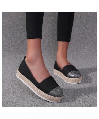 workout shoes for women, Womens Breathable Leopard Print Flat Round Toe Comfortable Slip-On Casual Single Shoes Z 04-black $1...