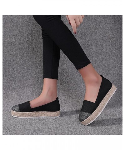 workout shoes for women, Womens Breathable Leopard Print Flat Round Toe Comfortable Slip-On Casual Single Shoes Z 04-black $1...