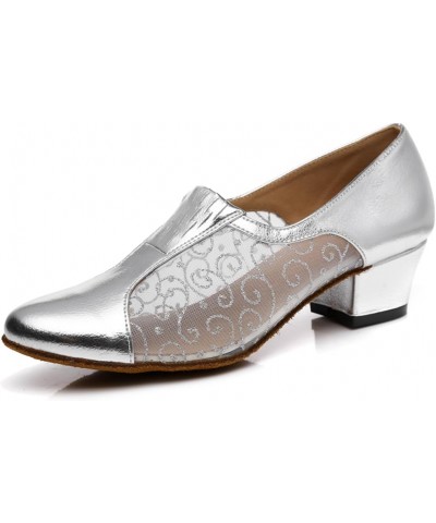 Women's Stylish Round Toe Synthetic Ballroom Morden Tango Party Wedding Professional Dance Shoes Silver US 6.5 $26.09 Athleti...