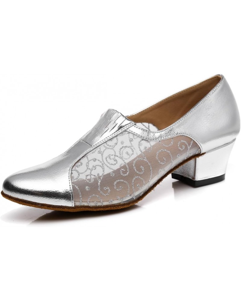 Women's Stylish Round Toe Synthetic Ballroom Morden Tango Party Wedding Professional Dance Shoes Silver US 6.5 $26.09 Athleti...