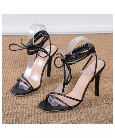 Heels for Women Open Toe Stilettos High Heel Sandals Comfortable Dress Party Pump Sandals Strappy Women Heeled Sandals Black ...