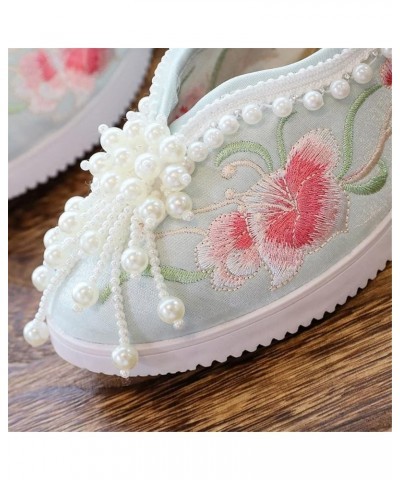 Floral Embroidery Wedge Shoes Pearls Tassels Chinese Wedding Cheongsam Hanfu Oriental Ancient Women Round Toe 37 Blue $25.56 ...