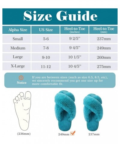 Womens Fuzzy Memory Foam Slippers Cross Band Cozy Plush Home Slippers Fluffy Furry Open Toe House Shoes Indoor Outdoor Slide ...