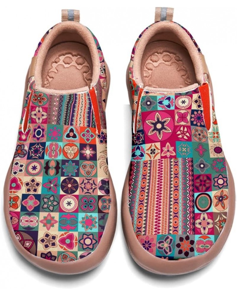 Women's Slip-Ons Floral Painted Loafers Comfortable Walking Travel Shoes 03-mandala $37.96 Fashion Sneakers