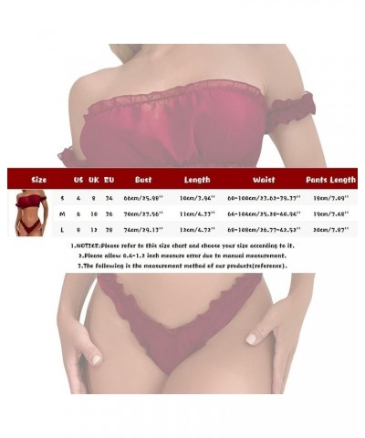 Sexy Female Pajamas Easy Lace Cami And Shorts Two Piece Satin Lingerie Woman Lingerie Sexy Red $10.93 Athletic Shoes