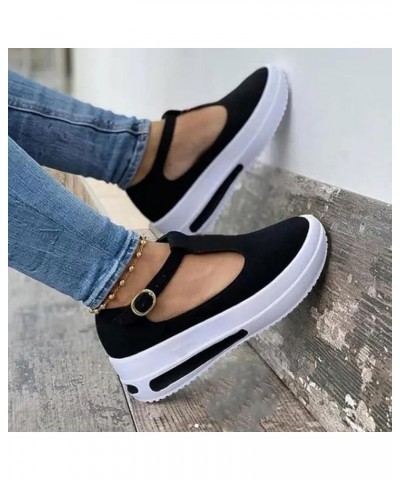 Platform Sandals Heels, Womens Summer Casual Beach Wedge Sandals Boho Platform Sandals Wedding Dress Shoes A2-black $18.81 Sa...