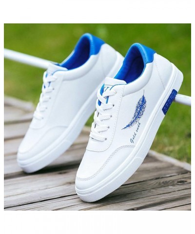 Men's Leather Ultra-Light Sneakers Shoes Fashion Comfortable Running Walking Shoes Sneaker Slip On Comfy Classic Blue $12.15 ...