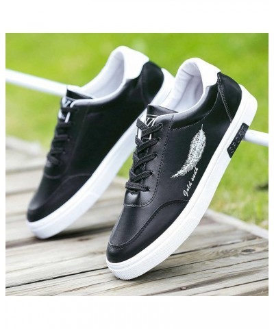 Men's Leather Ultra-Light Sneakers Shoes Fashion Comfortable Running Walking Shoes Sneaker Slip On Comfy Classic Blue $12.15 ...