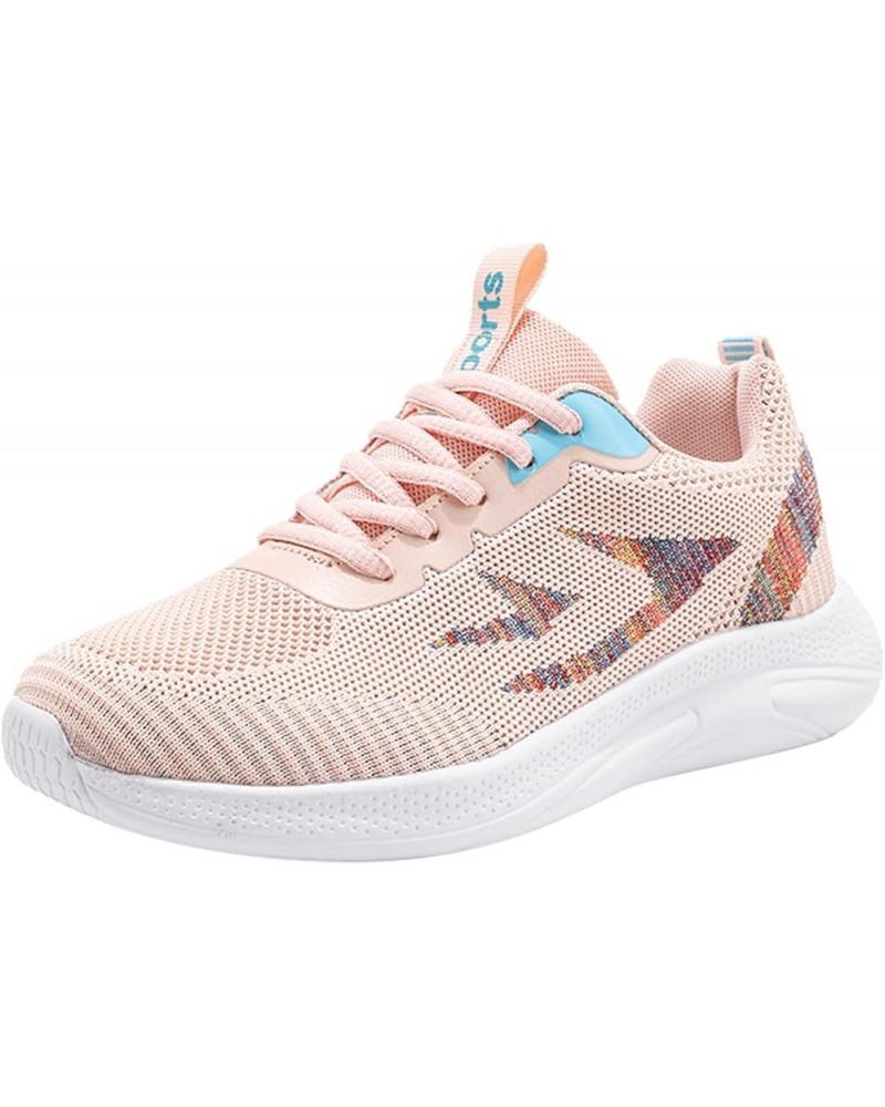 Ladies Fashion Casual Shoes Lace Up Mesh Breathable Lightweight Damping Absorbing Sneaker Ball Dress for Women Pink $20.09 Fa...