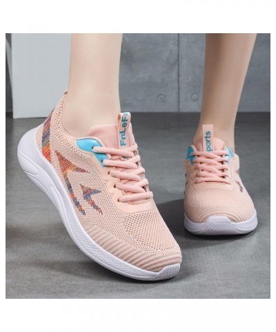 Ladies Fashion Casual Shoes Lace Up Mesh Breathable Lightweight Damping Absorbing Sneaker Ball Dress for Women Pink $20.09 Fa...