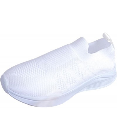 Womens Arch Support Sneakers Knit Mesh Casual Shoes Unisex Fashion Breathable Slip on Flats Casual Sneakers for Women White $...