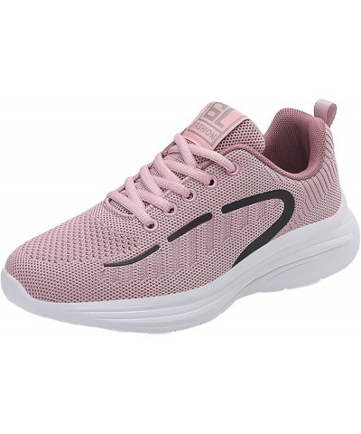 Women's Walking Shoes Sock Mesh Slip On Air Cushion Sneakers Platform Loafers Halloween Girls Sneakers Z 25-pink $19.52 Athle...