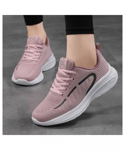 Women's Walking Shoes Sock Mesh Slip On Air Cushion Sneakers Platform Loafers Halloween Girls Sneakers Z 25-pink $19.52 Athle...