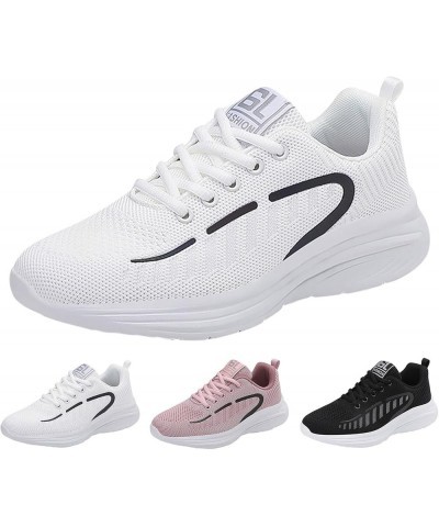 Women's Walking Shoes Sock Mesh Slip On Air Cushion Sneakers Platform Loafers Halloween Girls Sneakers Z 25-pink $19.52 Athle...