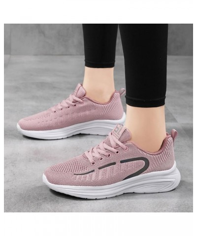 Women's Walking Shoes Sock Mesh Slip On Air Cushion Sneakers Platform Loafers Halloween Girls Sneakers Z 25-pink $19.52 Athle...