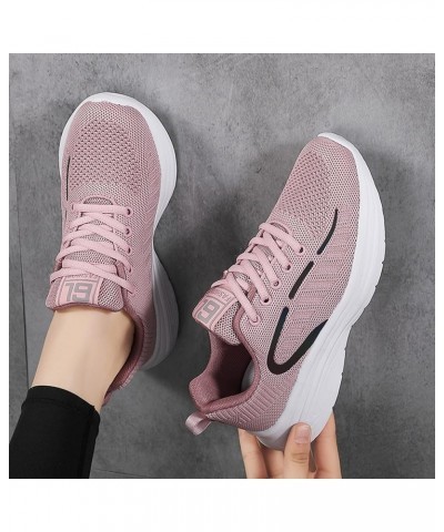 Women's Walking Shoes Sock Mesh Slip On Air Cushion Sneakers Platform Loafers Halloween Girls Sneakers Z 25-pink $19.52 Athle...