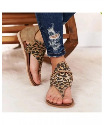 Gladiator Sandals for Women Ankle Strap Flip Flop Open Toe Casual Summer Beach Sandals Flat Roman Slip-On Sandal W01-brown $1...