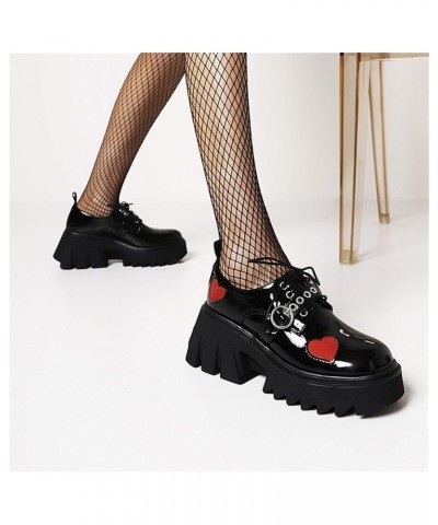 Women's Platform Mary Janes Closed Toe Buckle Strap Chunky Heel Goth Lolita Shoes A Black $35.24 Pumps