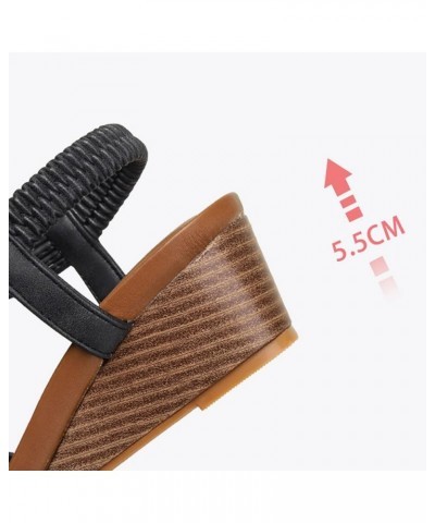 Women Casual Summe Sandals Slope heeled sandals Women's summer mid heeled beach casual shoes Open Toe Sandals A $25.49 Sandals