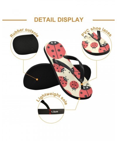 Cartoon Ladybug Flip Flop Sandal Men's and Women's Summer Sandal | Beach & Water Shoes（679） $12.25 Sandals