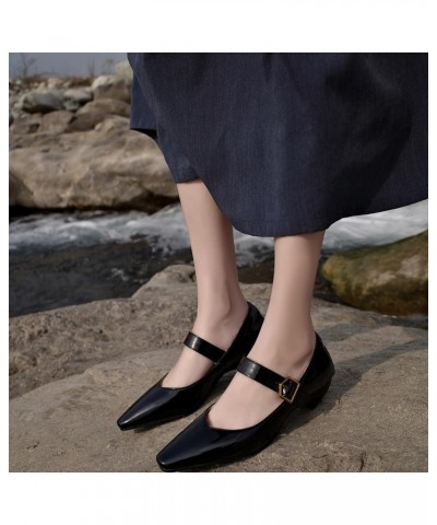 Vintage Women's Pumps with Pointed Toe and Cone Heels Black $29.32 Pumps