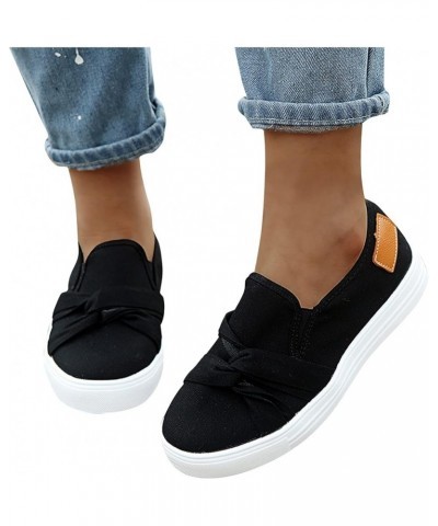 Womens Sports Walking Sneakers Walking Shoes Fashion Casual Shoes Flat Sneakers Platform Orthopedic Slip On Shoes Black $14.6...