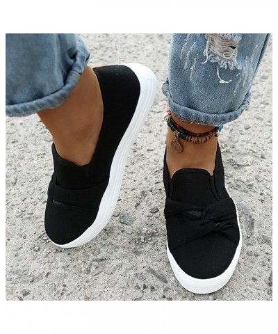 Womens Sports Walking Sneakers Walking Shoes Fashion Casual Shoes Flat Sneakers Platform Orthopedic Slip On Shoes Black $14.6...