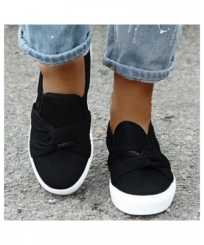 Womens Sports Walking Sneakers Walking Shoes Fashion Casual Shoes Flat Sneakers Platform Orthopedic Slip On Shoes Black $14.6...