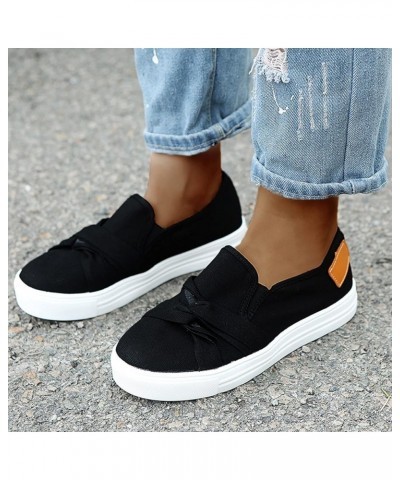 Womens Sports Walking Sneakers Walking Shoes Fashion Casual Shoes Flat Sneakers Platform Orthopedic Slip On Shoes Black $14.6...