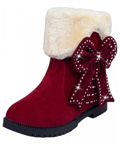 Fashion Women's Shoes Thicksoled Winter Snow Boots Winter Short Boots Boots Women 7 Red $27.69 Boots