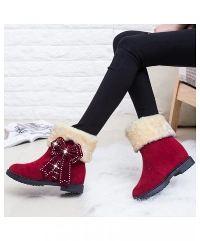 Fashion Women's Shoes Thicksoled Winter Snow Boots Winter Short Boots Boots Women 7 Red $27.69 Boots