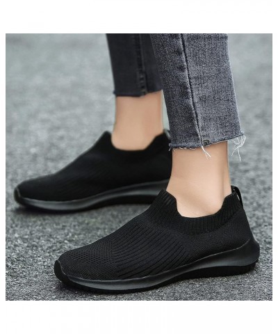 Breathable Shoes Women Mesh Shoes Runing Solid Sports Color Outdoor Women's Sneaker for Women Black $16.25 Athletic Shoes