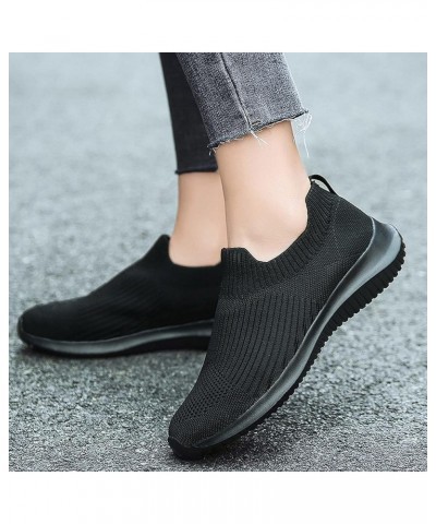 Breathable Shoes Women Mesh Shoes Runing Solid Sports Color Outdoor Women's Sneaker for Women Black $16.25 Athletic Shoes