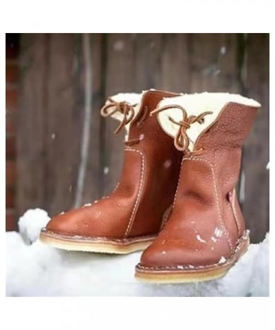 Winter Boots For Women Fashion 2022 Women Snow Shoes with Fur Lined Warm Casual Trendy Outdoor Anti Slip Fuzzy Booties Brown ...