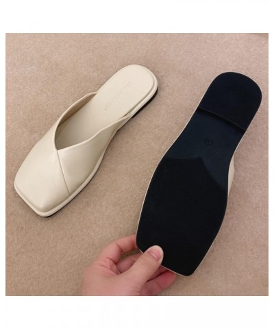 Mules Sandals for Ladies Casual Microfiber Slip-On Square Toe Low Heeled Woman Backless Loafers Slides for Outdoor Black $25....