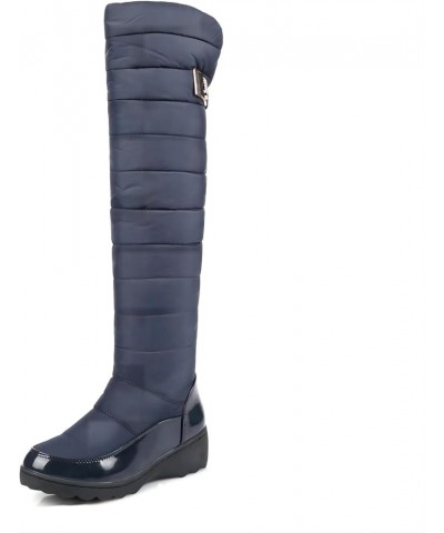 Women's Winter Knee High Tall Waterproof Snow Boots Fur Lined Fashion Wide Calf Arctic Snow Boot Warm Tall Boots Blue $28.58 ...