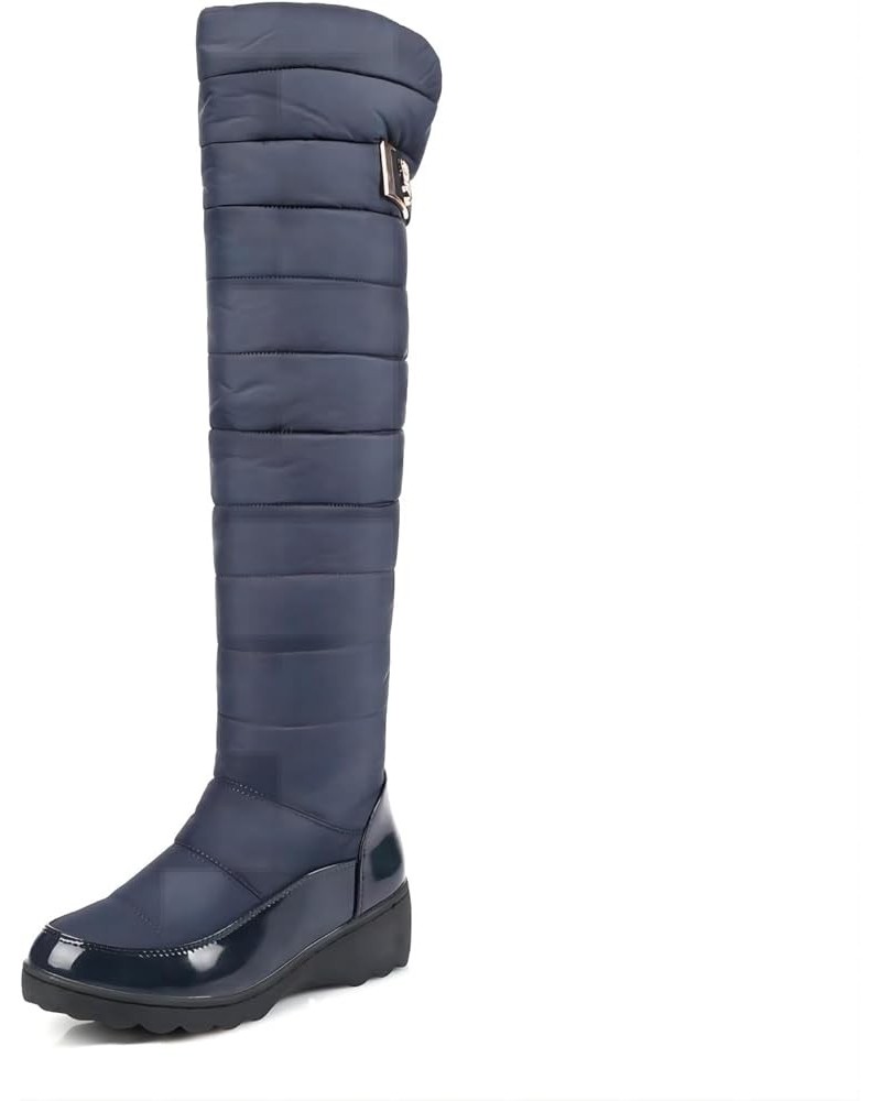 Women's Winter Knee High Tall Waterproof Snow Boots Fur Lined Fashion Wide Calf Arctic Snow Boot Warm Tall Boots Blue $28.58 ...