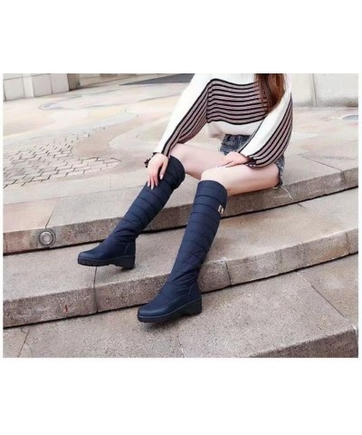 Women's Winter Knee High Tall Waterproof Snow Boots Fur Lined Fashion Wide Calf Arctic Snow Boot Warm Tall Boots Blue $28.58 ...