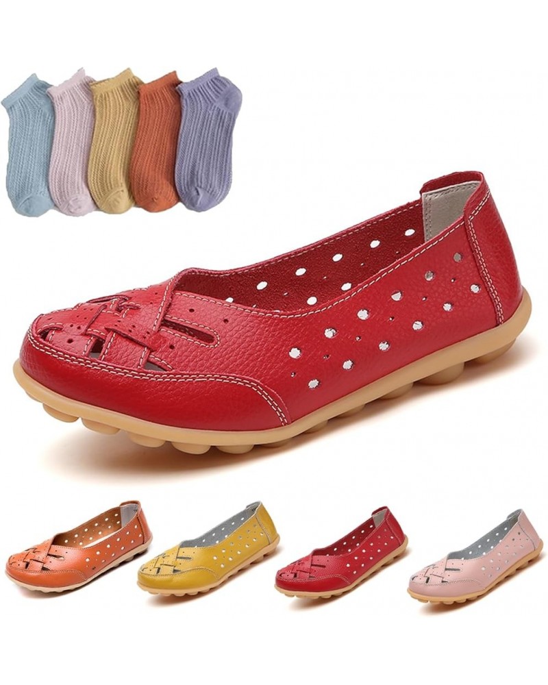 Orthopedic Loafers for Women, Orthopedic Loafers in Breathable Leather, Womens Casual Soft Leather Slip-on Flat Breathable Lo...