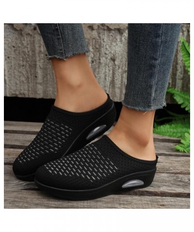 Womens Running Shoes Ladies Slip on Walking Tennis Sneakers Flat Soft Sole Classic Comfort for Gym Travel Work Clip K30-black...