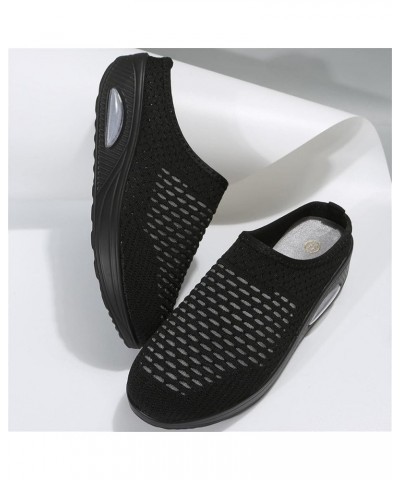 Womens Running Shoes Ladies Slip on Walking Tennis Sneakers Flat Soft Sole Classic Comfort for Gym Travel Work Clip K30-black...