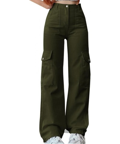 Pant Beach Women's Wear Multi Waist Three Pocket Trousers Waist Cargo Pants Casual Pants Casual Wear Pants for Green $13.27 O...