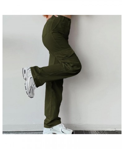 Pant Beach Women's Wear Multi Waist Three Pocket Trousers Waist Cargo Pants Casual Pants Casual Wear Pants for Green $13.27 O...