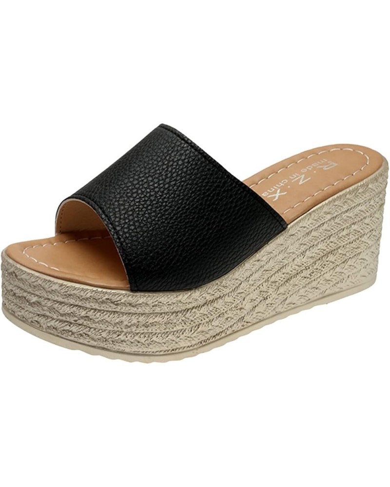 Flip Flops For 12 Pack Accesorios Hombre Ladies Sandals Fuzzy Slides Sandles Women Sandals Size 7 Flats For S Black-j $14.10 ...