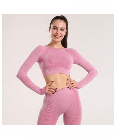 Women's Long Sleeve Yoga Tops Breathable High Intensity Workout Shirts Wicking Fitness Racerback Woman S Workout Pink $14.12 ...