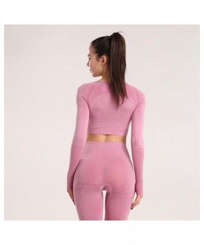 Women's Long Sleeve Yoga Tops Breathable High Intensity Workout Shirts Wicking Fitness Racerback Woman S Workout Pink $14.12 ...