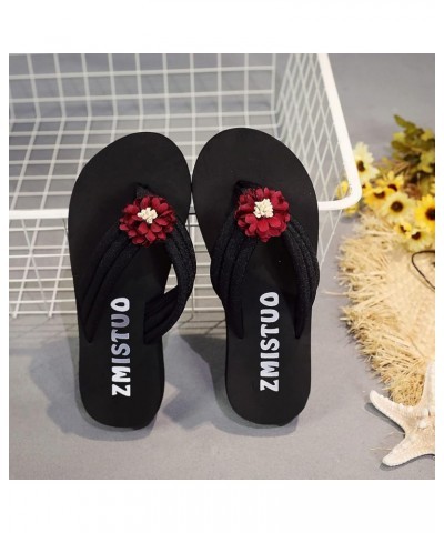 Women Wedge Sandals Wedge Slip on Sandal low heels for women wedge slippersopen toe platform heels Red $11.11 Sandals