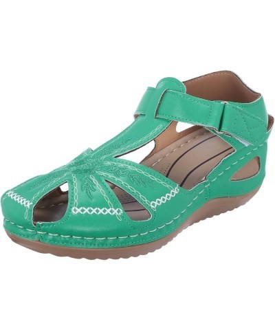 Sandals Dress Flats For Women Flip Flops Women Slides For Women Platform Wedge Xt High Heeled Sandals For Women Dressy Green-...