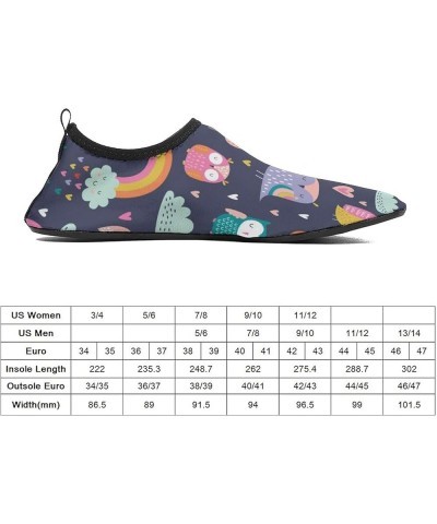 Cartoon Style Owls Water Shoes Barefoot Aqua Pool Socks for Beach Swim Walking 11/12men $15.80 Outdoor Shoes